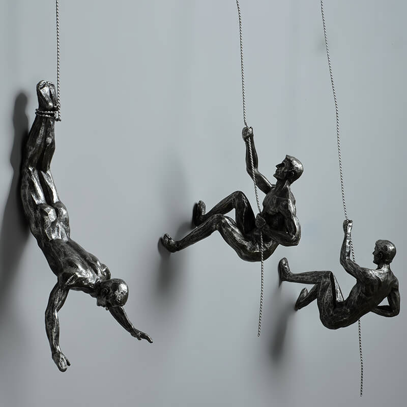 BowLift | CraftedClimb Climbing Figures Wall Decoration – Inspiring Wall Art of Resin and Iron
