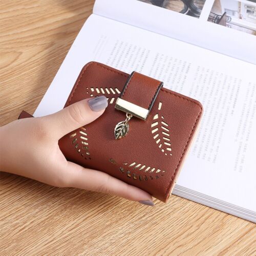 BowLift | GoldenLeaf PU Leather Wallet with Leaf Charm Design