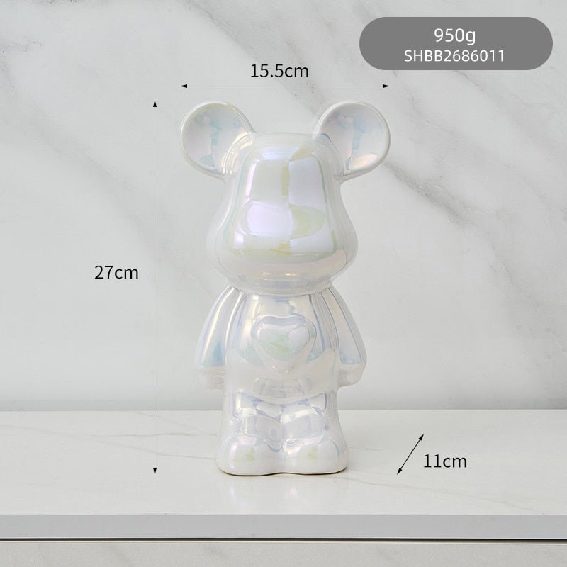 BowLift | Colorful Ceramic Bear Sculpture and Statue Piggy Bank Desk Ornament