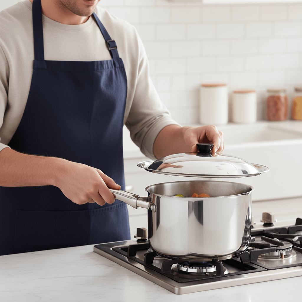 BowLift | CookShield – Universal Stainless Steel Lid for Pans & Woks
