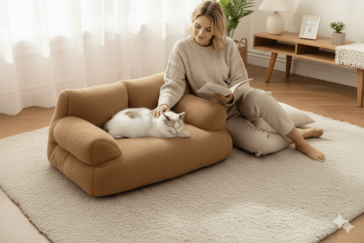 BowLift | CozyCloud Bolster – Calming Pet Bed with Washable Cover for Dogs and Cats