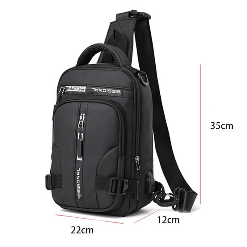 BowLift | Waterproof Oxford Crossbody Bag, Anti-Theft Sling Bag, USB Charging & Multi-Pocket Design