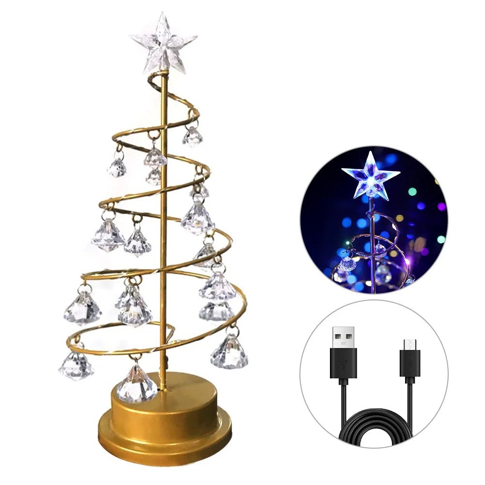 BowLift | Crystal Christmas Tree LED Lamp – Sparkling Christmas, Valentine’s, or Birthday Decor for a Dreamy Bedroom Glow