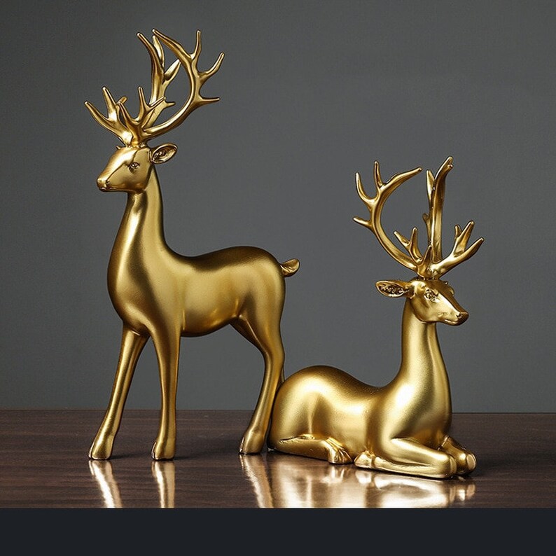 BowLift | Golden Couple Deer Figurines