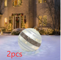 BowLift | Christmas Ornament Ball Outdoor Pvc 60CM Inflatable Decorated Ball PVC Giant Big Large Balls Xmas Tree Decorations Toy Ball