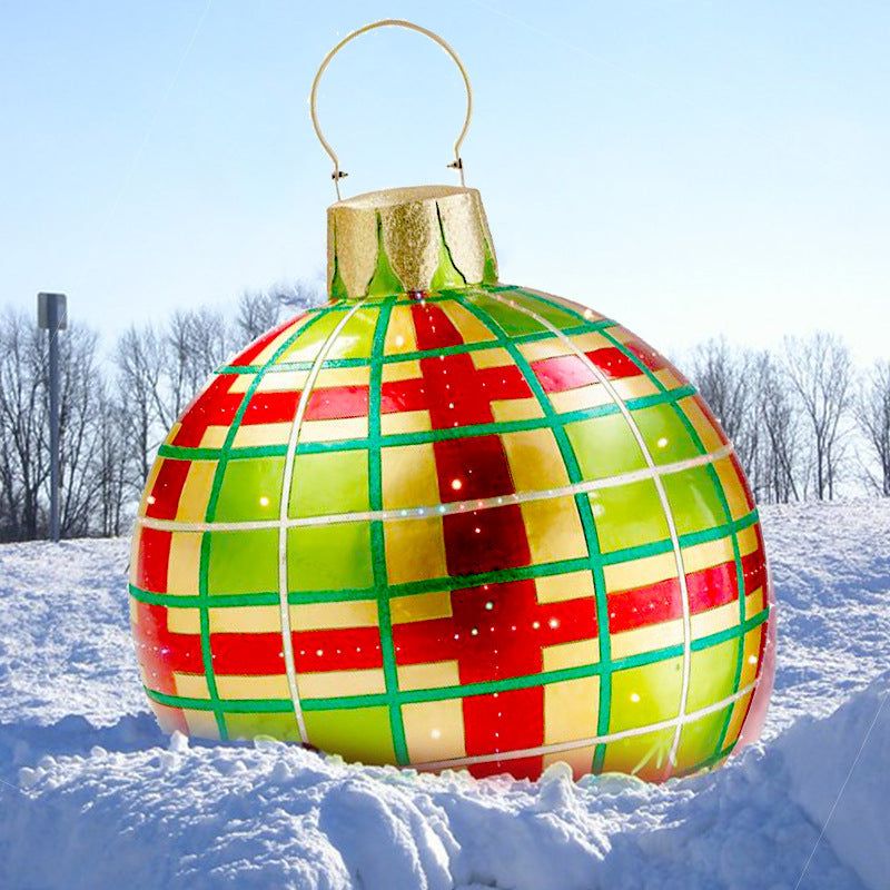 BowLift | Christmas Ornament Ball Outdoor Pvc 60CM Inflatable Decorated Ball PVC Giant Big Large Balls Xmas Tree Decorations Toy Ball