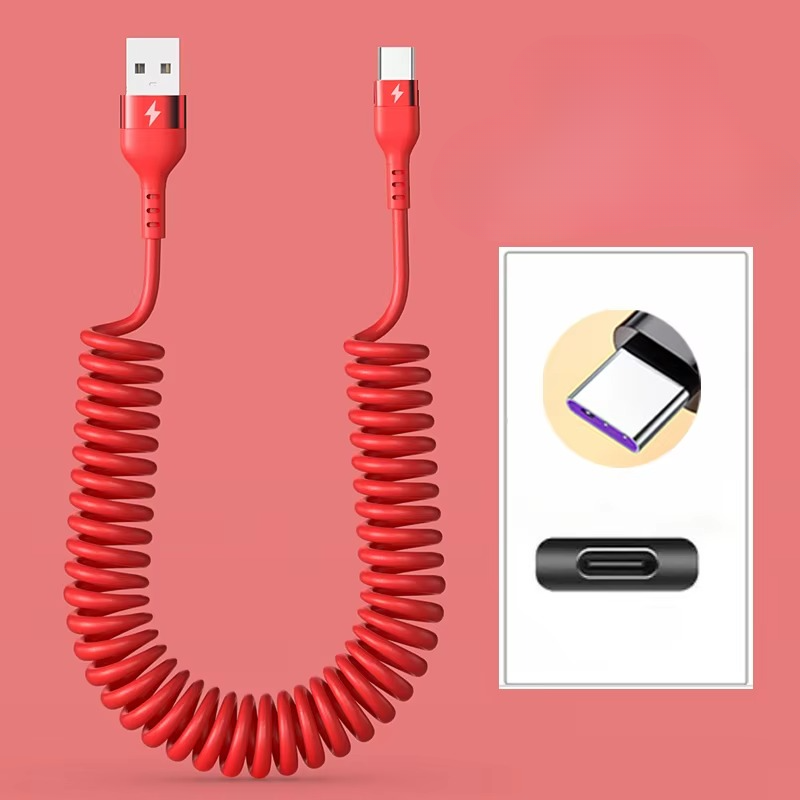 BowLift | Universal Spring Telescopic Fast Charging Cable USB-C & Lightning