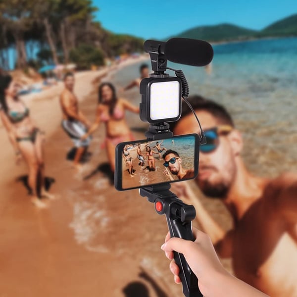 BowLift | Professional Video Microphone Set with Tripod and LED Video Light