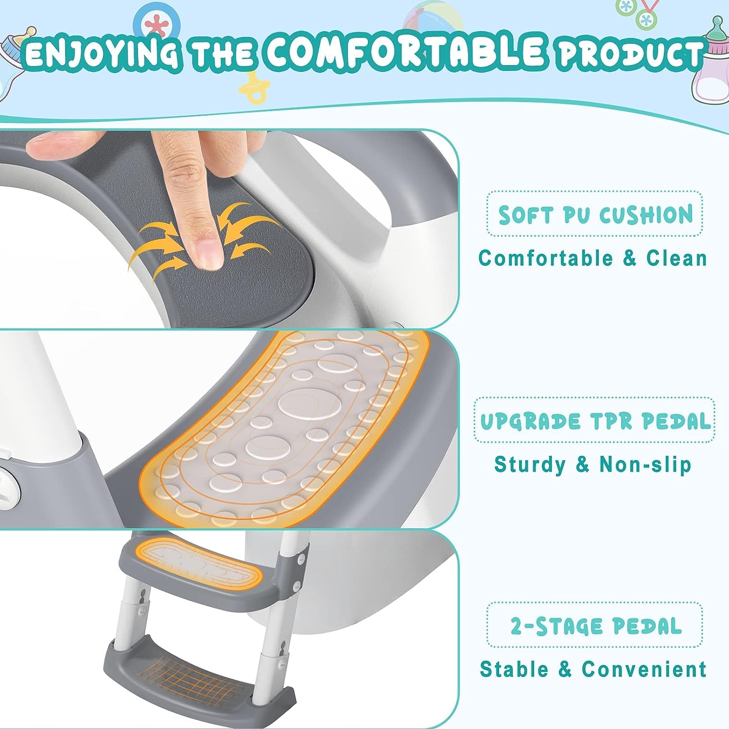 BowLift | 2024 New Potty Training Toilet Seat for Kids With Step Stool Ladder