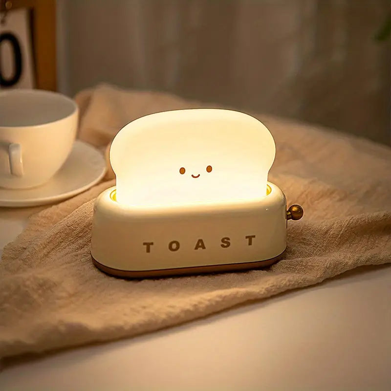 BowLift | Shaded Nightstand Lamp – Kawaii Toast LED Lamp for Cozy Lighting