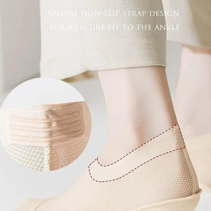 BowLift | 4 Pair Breathable, Invisible Moisture-Wicking Mesh Socks