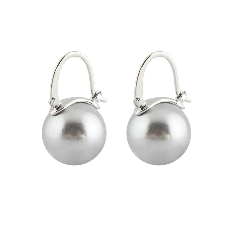 BowLift | Black Pearl Earrings Available in White Champagne Grey Gold and Black Pearl Dangle Earrings