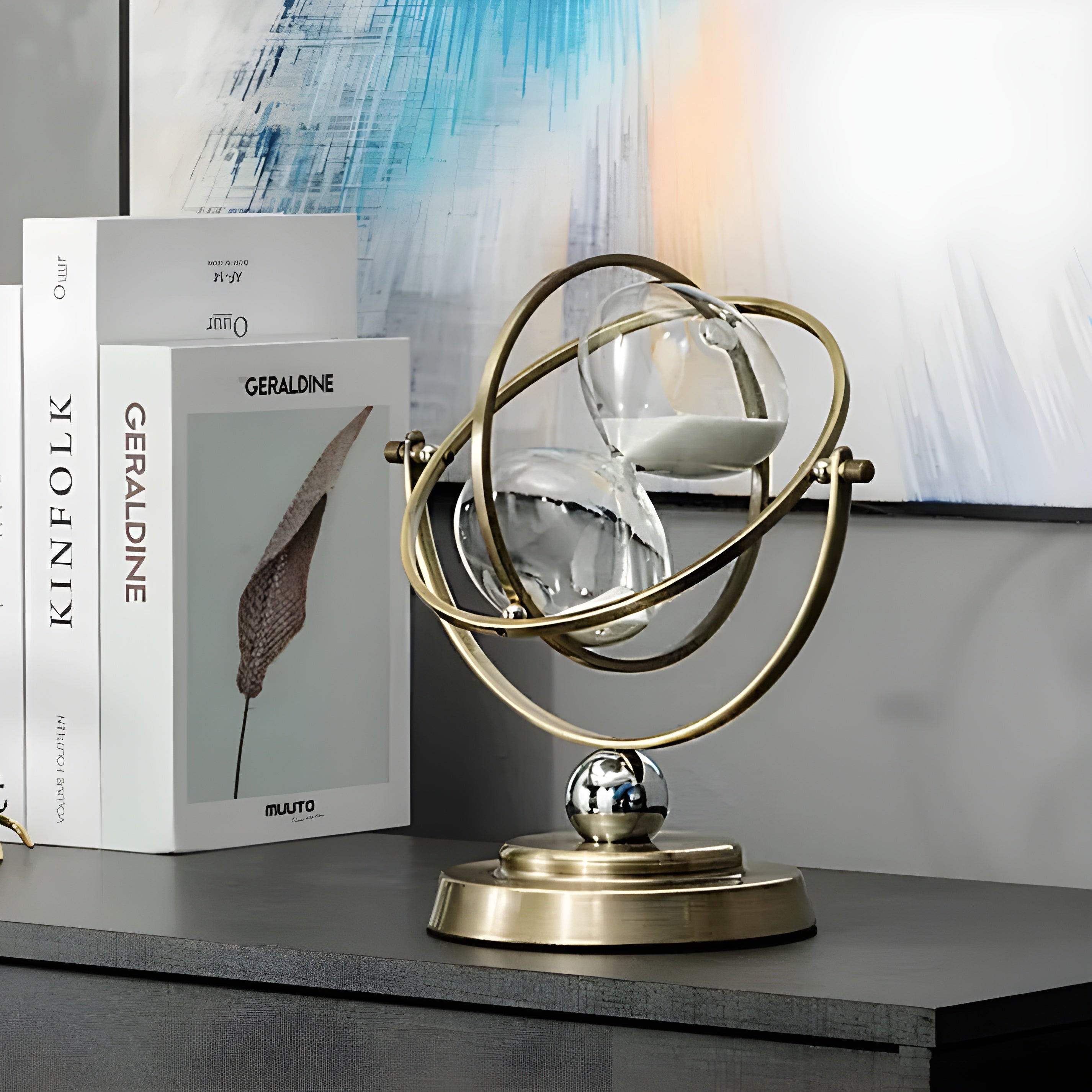 BowLift | GracefulTime Clock – Luxury Hourglass with Elegant Gold Frame & Timeless Design
