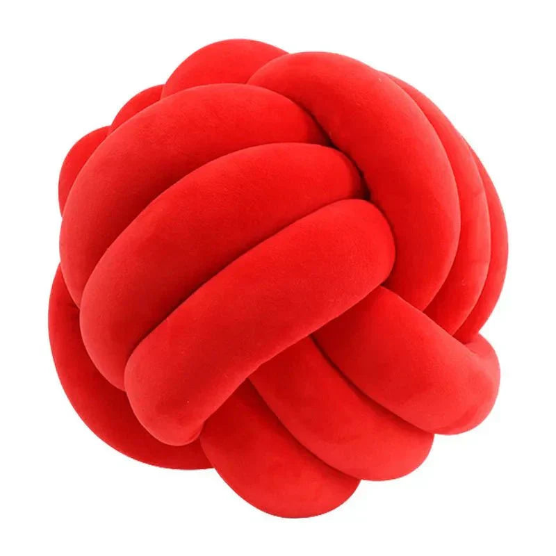 BowLift | Decorative knotted suede-look ball soft cushion