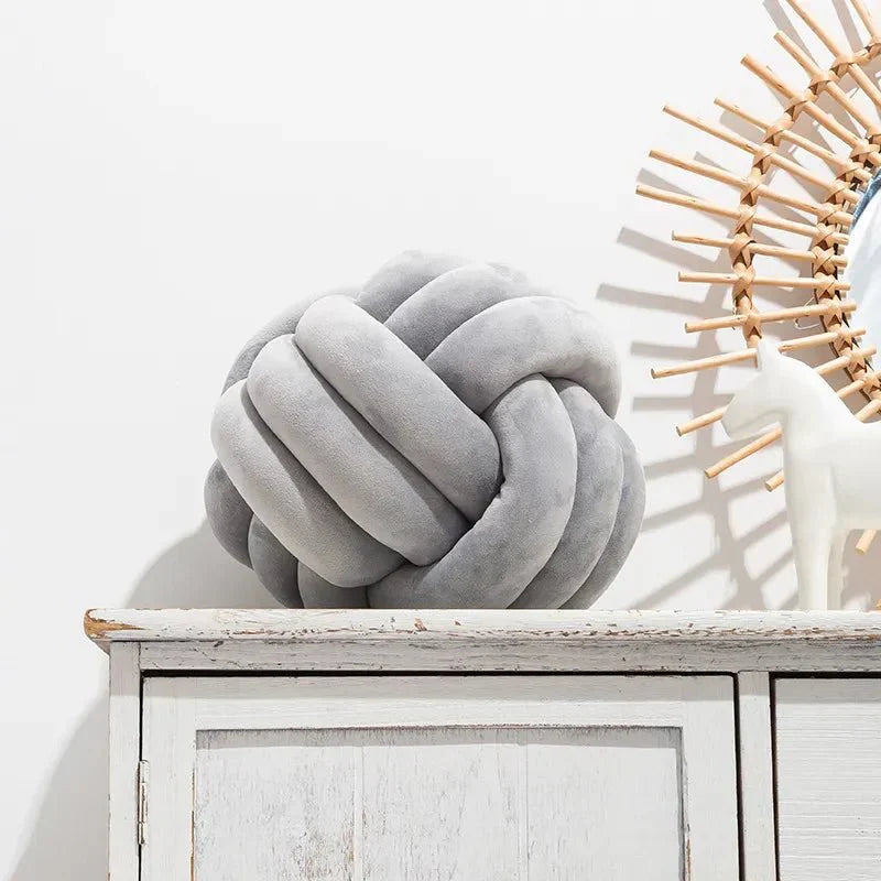 BowLift | Decorative knotted suede-look ball soft cushion
