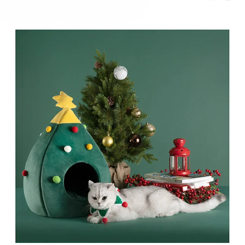 BowLift | Christmas Tree Cat Bed – Cozy Heated Cat Tent for the Holidays