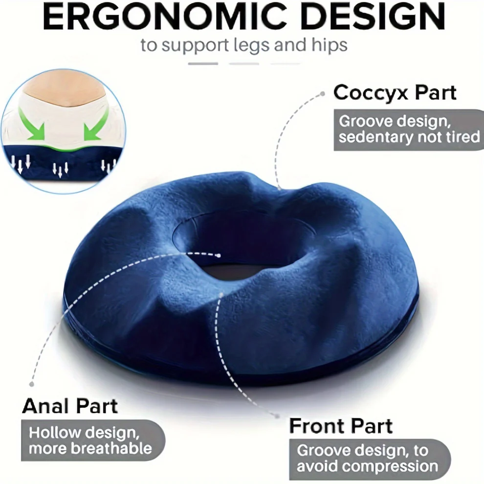 BowLift | Ergonomic Memory Foam Donut Cushion for Tailbone Support