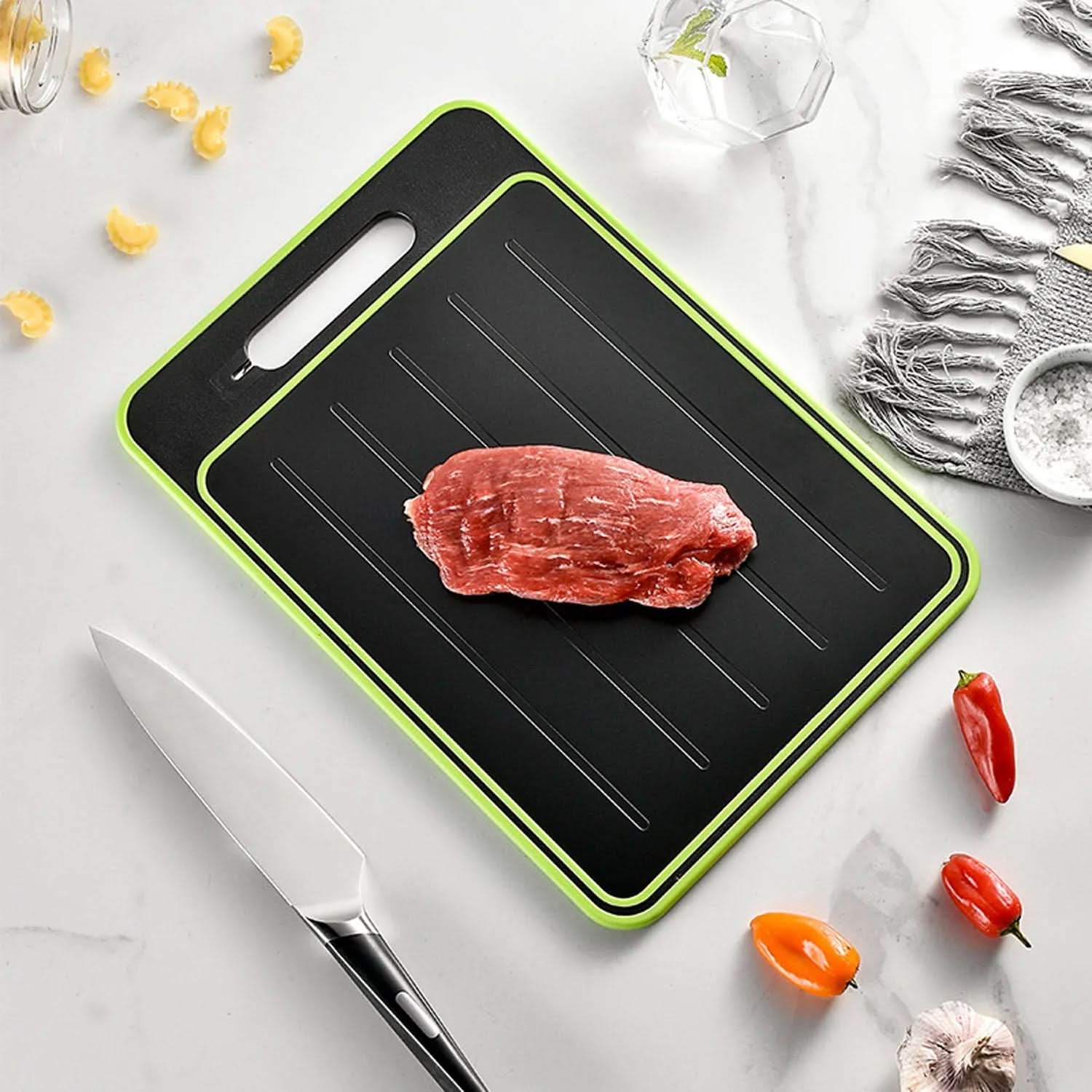 BowLift | 4-in-1 Cutting Board with Thawing Tray and Sharpener