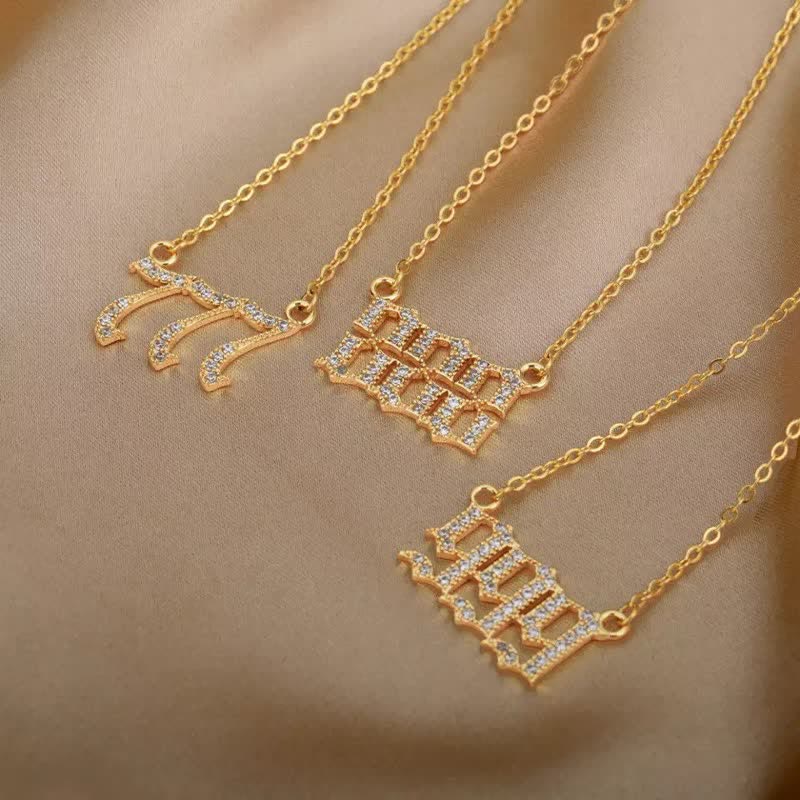 BowLift | Zirconia English Numbers Necklace – Seraphina