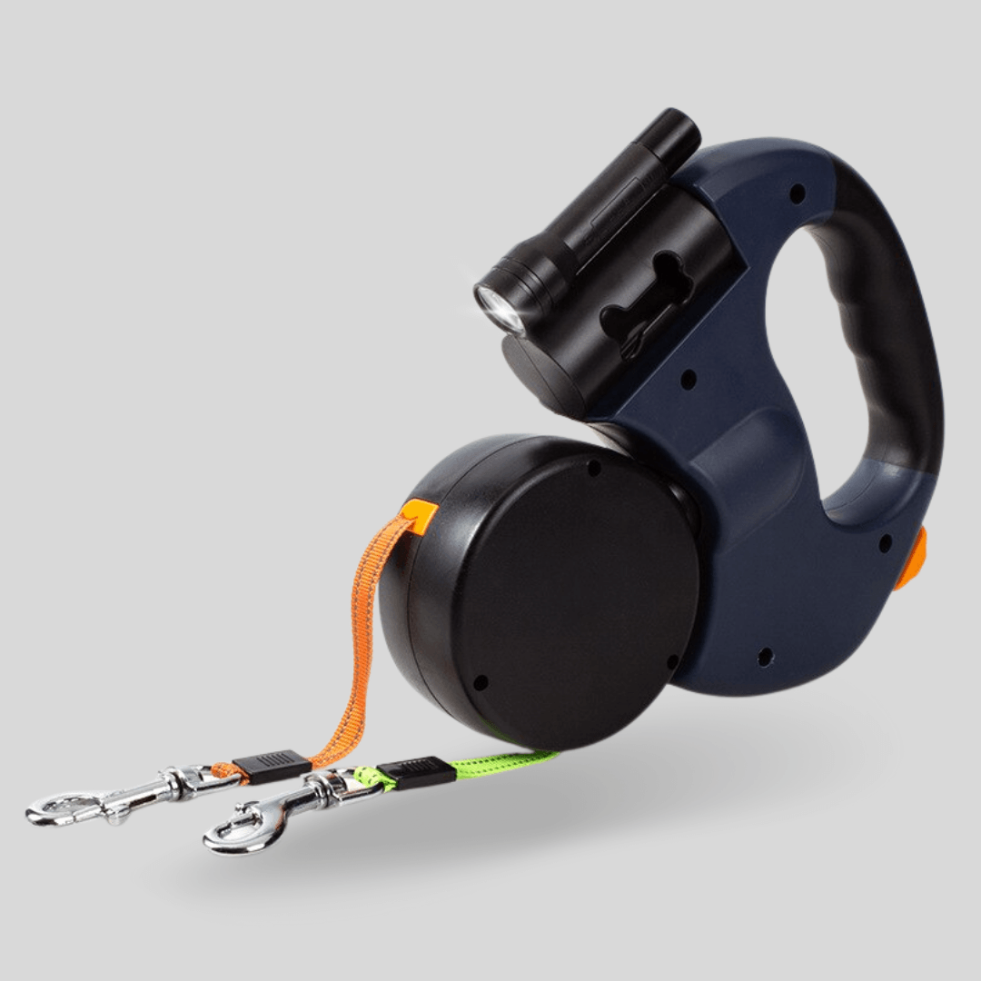 BowLift | DuoLeash Double Dog Leash – Retractable & Knot-free With Flashlight