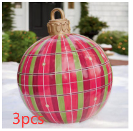 BowLift | Christmas Ornament Ball Outdoor Pvc 60CM Inflatable Decorated Ball PVC Giant Big Large Balls Xmas Tree Decorations Toy Ball