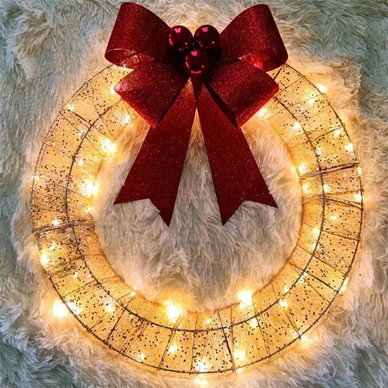 BowLift | Front Door Wreath Bowknot Luminous LED Light Christmas Garland