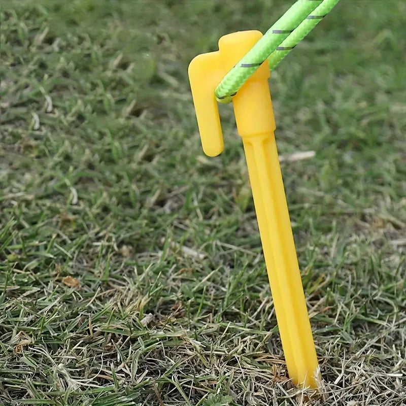 BowLift | Plastic Tent Stakes with Hooks – Camping Tent Pegs for Tarps and Canopies