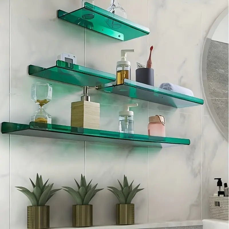 BowLift | Floating Wall Shelf - Industrial Wall Shelf - Shower Shelf - Shower Board - Blue