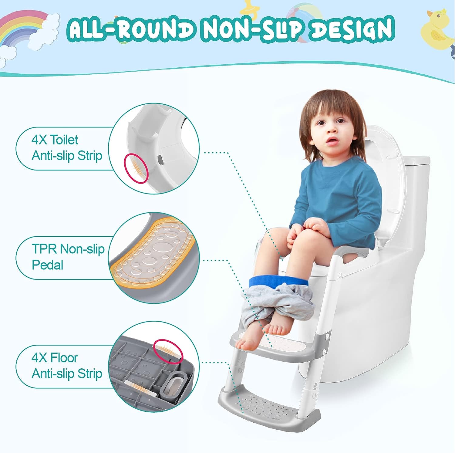 BowLift | 2024 New Potty Training Toilet Seat for Kids With Step Stool Ladder
