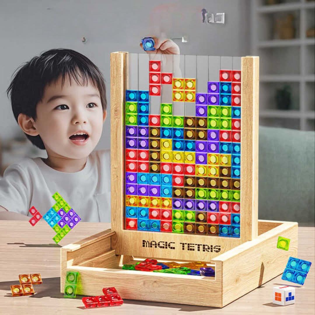 BowLift | Wooden Tetris Puzzle Board Game for Kids and Adults