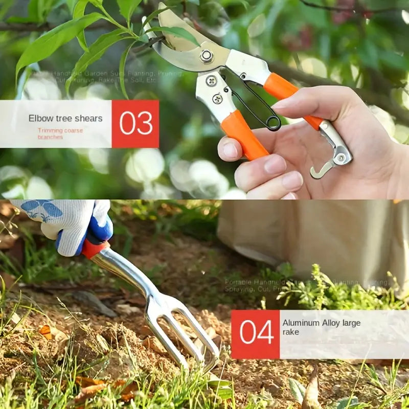 BowLift | Garden Tool Set with Carrying Bag – 10-piece Set for Garden Care