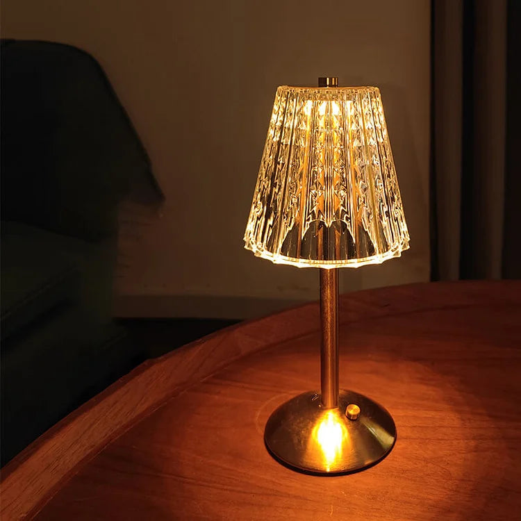 BowLift | Table Lamp with Crystal Shade and USB Charging