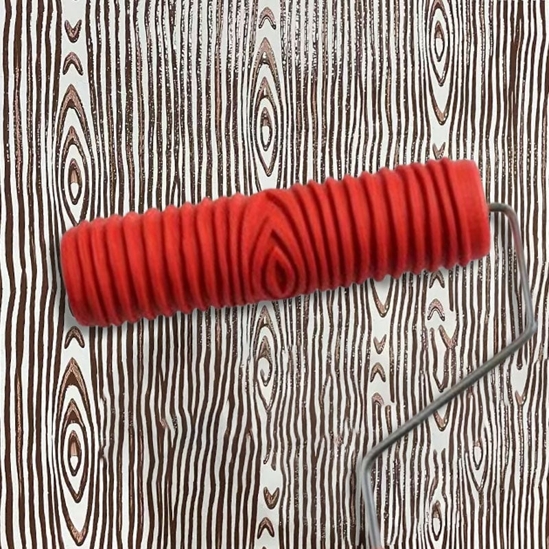 BowLift | Embossing Paint Roller | Patterned Wall Decoration Tool | Rubber Roller with Handle