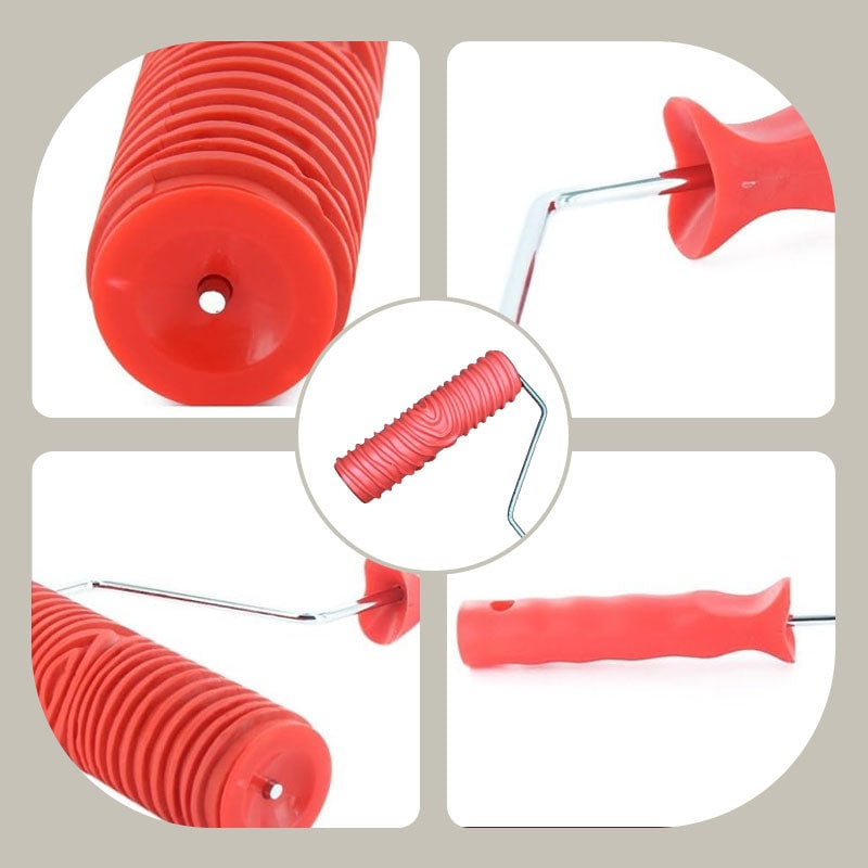 BowLift | Embossing Paint Roller | Patterned Wall Decoration Tool | Rubber Roller with Handle