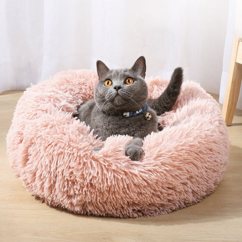 BowLift | PawNest Calming Donut Cat Bed | Round Plush Nest | Stress-Reducing & Cozy | Perfect for Cats & Small Dogs