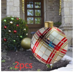 BowLift | Inflatable Christmas Ball Outdoor Decoration 60cm – Weather Resistant PVC Christmas Decoration