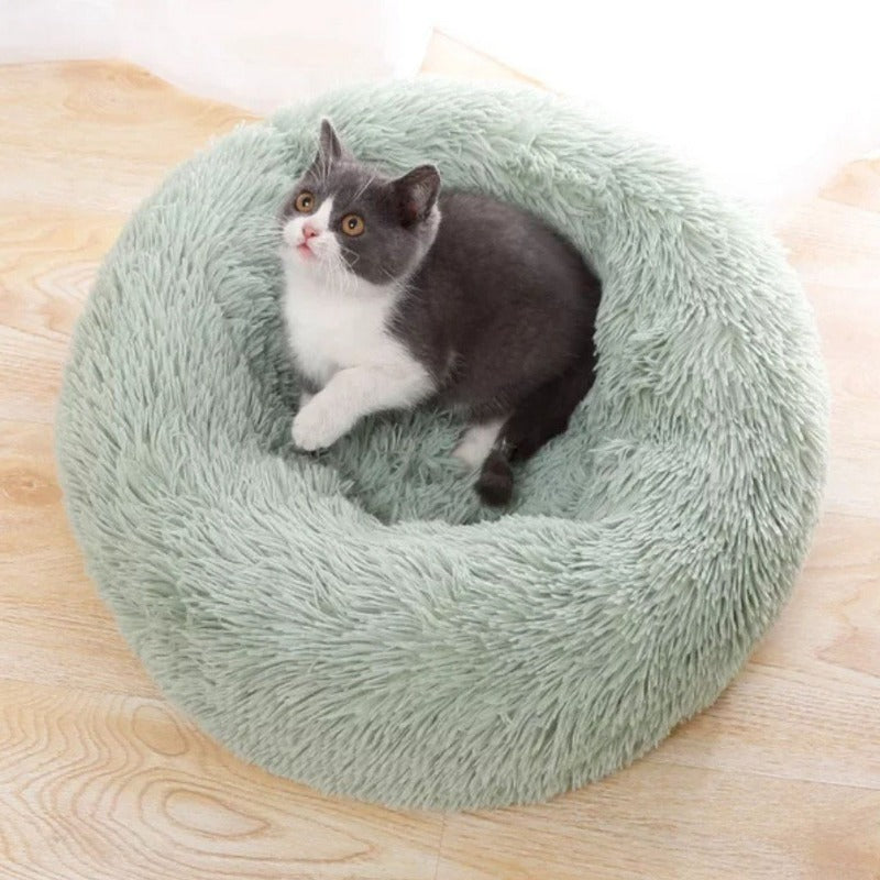 BowLift | PawNest Calming Donut Cat Bed | Round Plush Nest | Stress-Reducing & Cozy | Perfect for Cats & Small Dogs