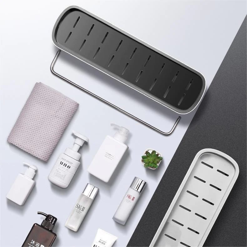 BowLift | EasyMount storage shelf for bathroom - no drilling required