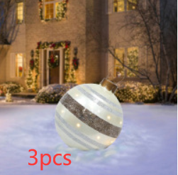 BowLift | Christmas Ornament Ball Outdoor Pvc 60CM Inflatable Decorated Ball PVC Giant Big Large Balls Xmas Tree Decorations Toy Ball
