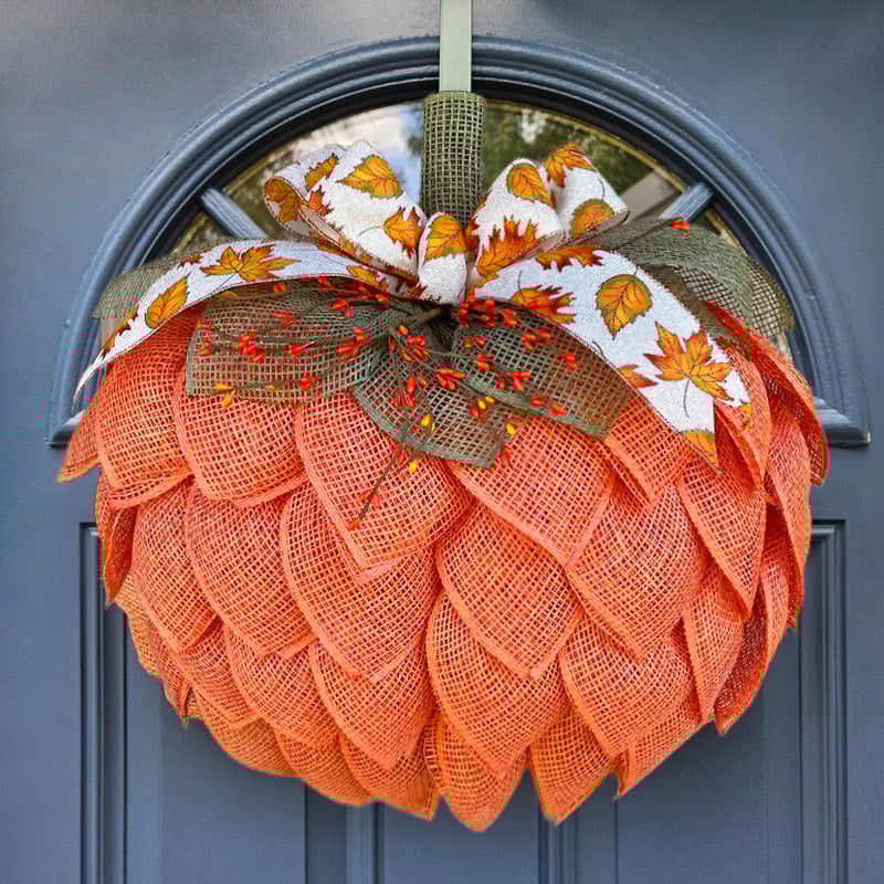BowLift | Farmhouse Pumpkin Wreath For Front Door