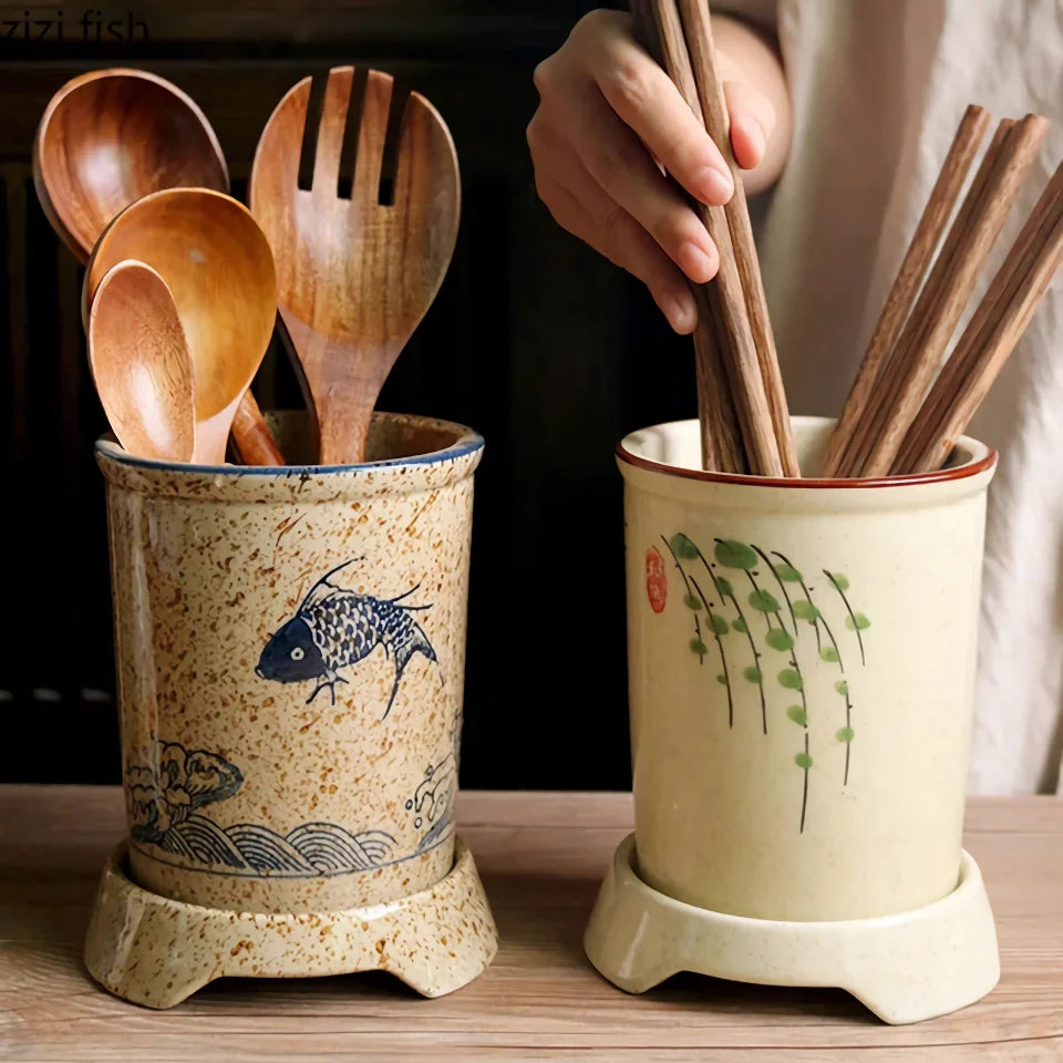 BowLift | Elegant Ceramic Chopstick Storage Holder for Kitchen Organization