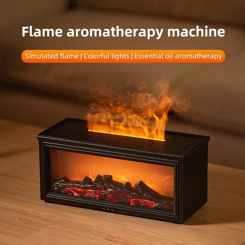 BowLift | FlameAura – Aromatherapy Fireplace Diffuser with 7 LED Colors