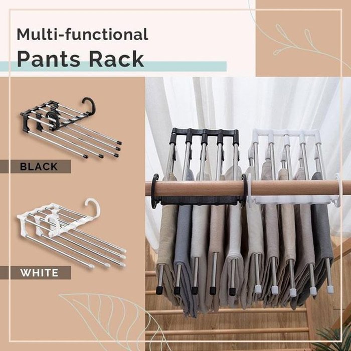 BowLift | FlexRack Trouser Shelf – Space-Saving, Adjustable Closet Organizer for Pants, Skirts, and Scarves – Stainless Steel – Non-Slip – Foldable Design