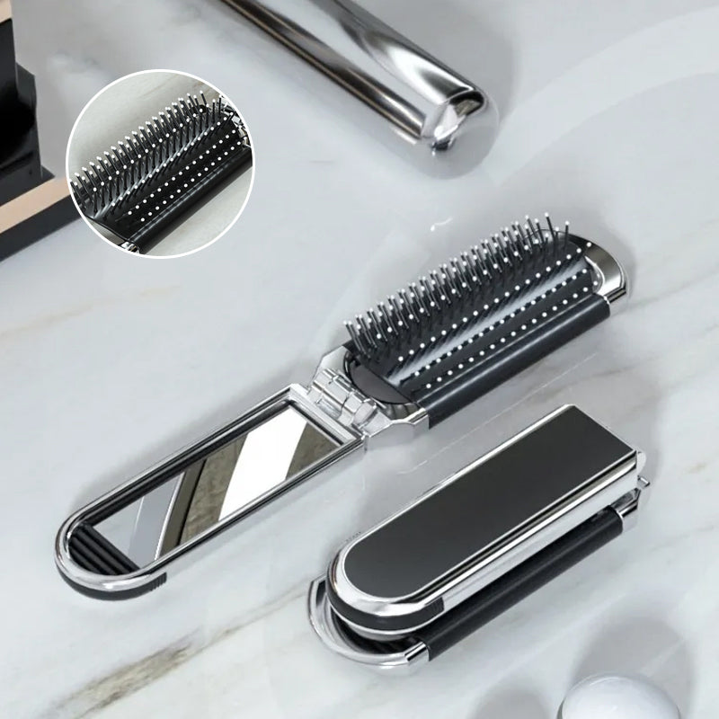 BowLift | Travel Folding Mirror Hair Brush