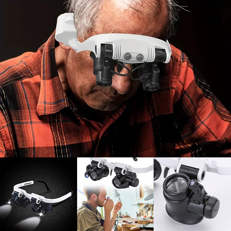 BowLift | Magnifying Glasses with Dual LED Illumination | 8x, 15x, & 23x Combined Magnification | High-Definition Acrylic Optics | 180° Rotatable Lens System | Adjustable 5mm Lateral Alignment & Retractable Arms