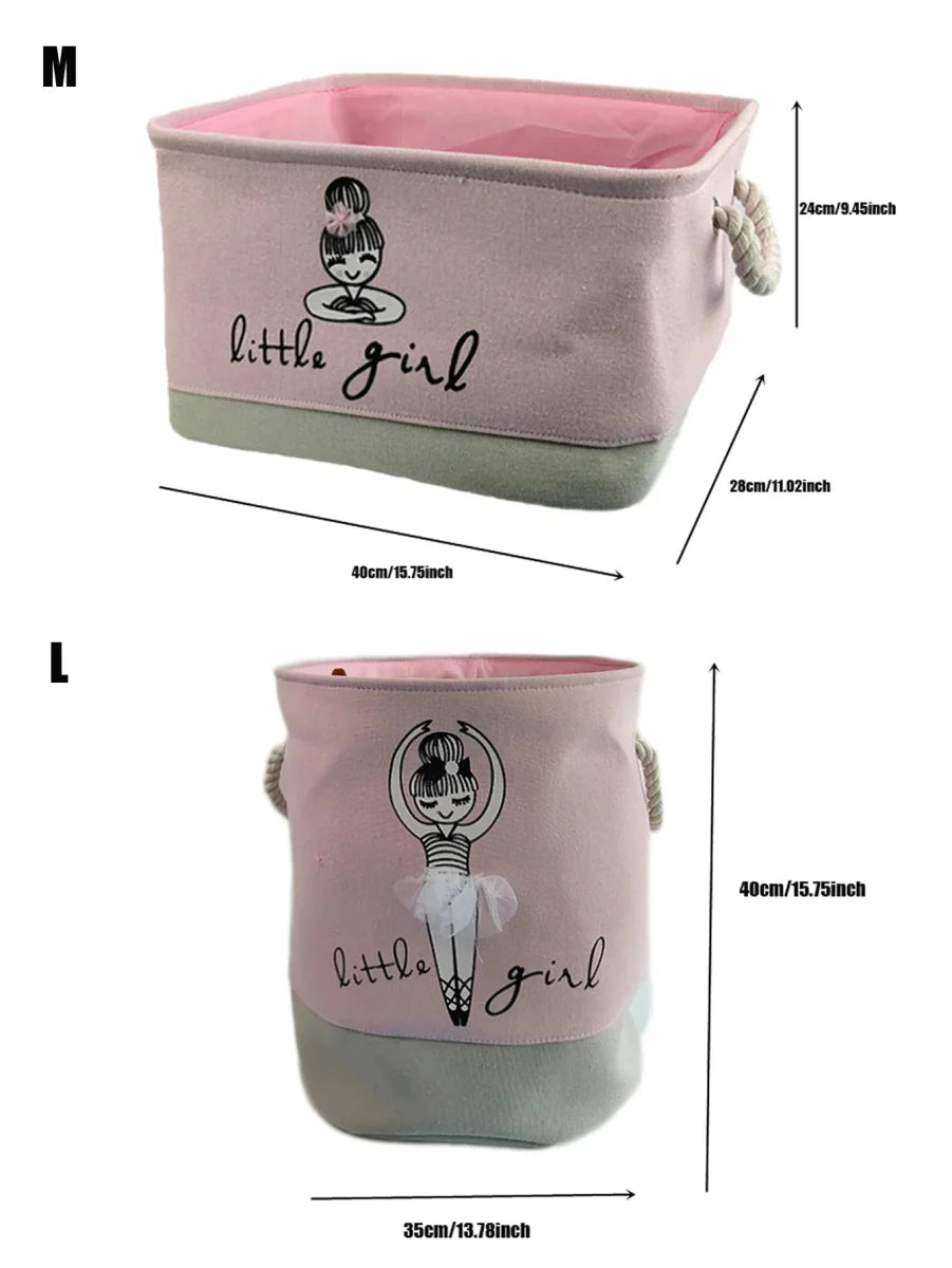 BowLift | Foldable Storage Basket for Baby Toys and Clothing – Durable Canvas Organizer with Handles – Space-Saving Design for Kids’ Room