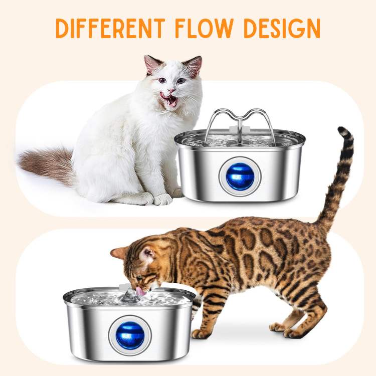 BowLift | Cat Water Fountain made of Stainless Steel – Quiet, Hygienic and BPA-free – 2L Capacity