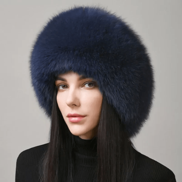 BowLift | FurLuxe Natural Fox Fur Winter Hat | Thick fur cap with earmuffs for elegant cold-weather style