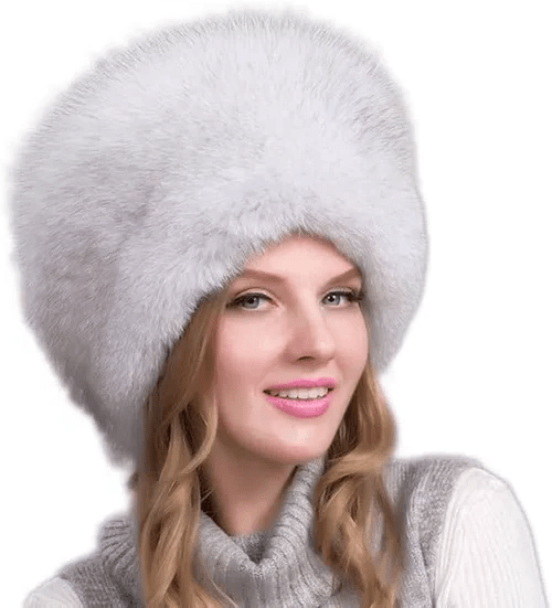 BowLift | FurLuxe Natural Fox Fur Winter Hat | Thick fur cap with earmuffs for elegant cold-weather style
