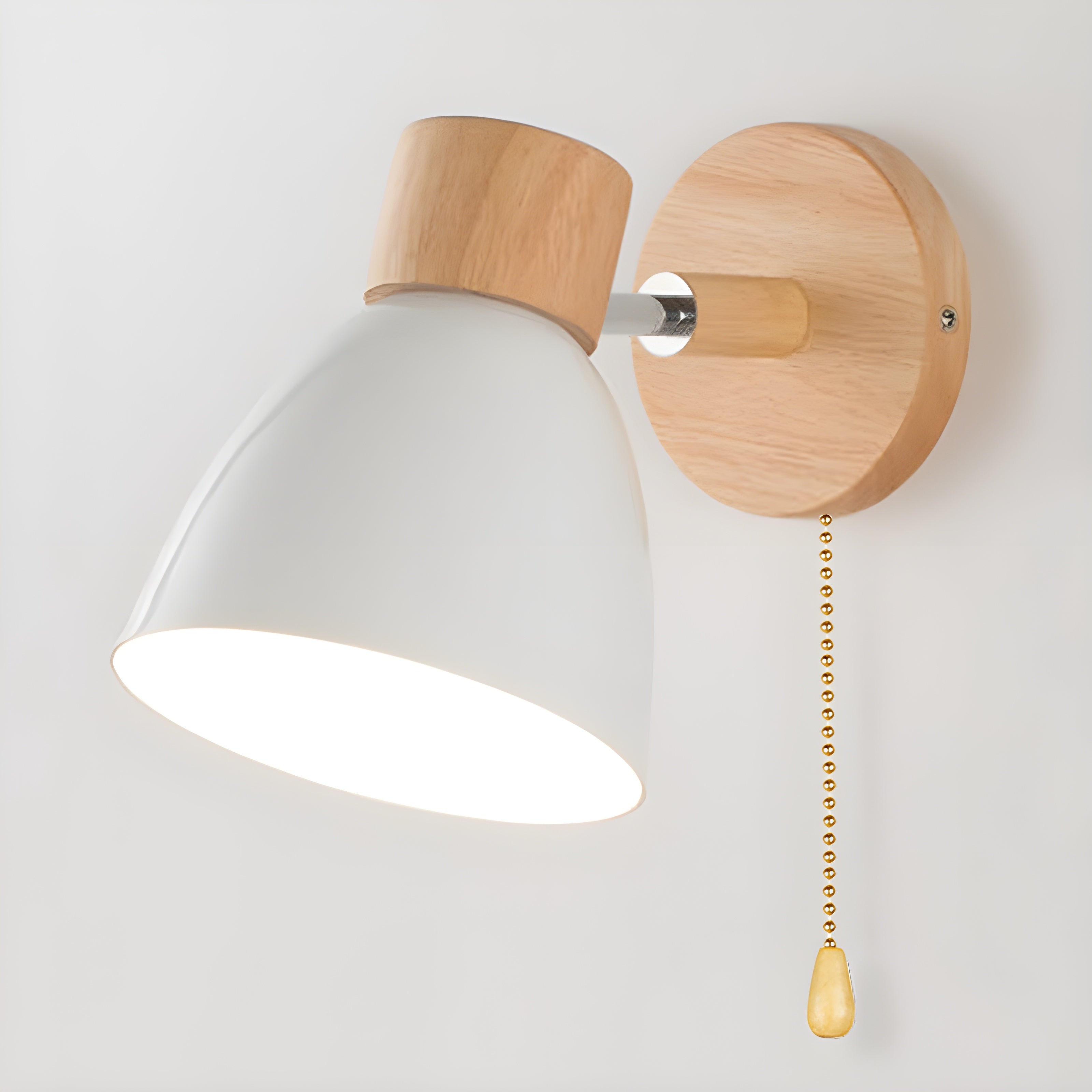 BowLift | Wood Nordic Wall Lamp with Switch for the Bedroom